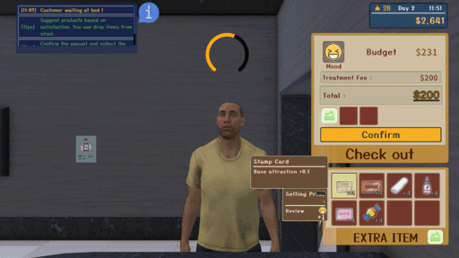 画像ギャラリー No.003のサムネイル画像 / 客のムダ毛をレーザーで焼き払おう。美意識の高い男性向けの脱毛サロンを経営する「脱毛サロンシミュレーター」,Steamストアページを公開