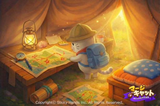 画像ギャラリー No.002のサムネイル画像 / 猫たちの楽園が舞台のパズルADV「マージキャット：キャットピアパズル」，スマホ向けにリリース。可愛いイラストと直感的なマージパズルが融合