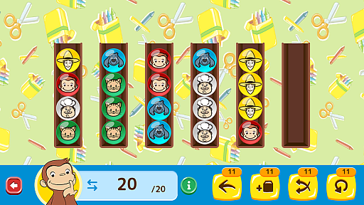 画像ギャラリー No.002のサムネイル画像 / 「おさるのジョージ わくわく!パズルdeショップ」,今春リリース。パズルゲームをクリアし,商品を作って販売し,お店を大きくしよう