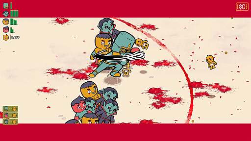 画像ギャラリー No.003のサムネイル画像 / “野郎”を集めて巨大ゴリラや神様に人海戦術で立ち向かうカオスなローグライクオートバトラー「How Many Dudes?」,Steam Nextフェス参加を発表