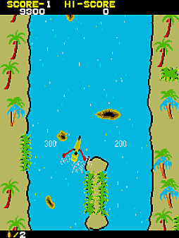 画像ギャラリー No.004のサムネイル画像 / 1982年にタイトーから発売された「アドベンチャーカヌー」，アケアカで2月19日配信開始。カヌーを漕いで障害物を避けながらゴールを目指せ