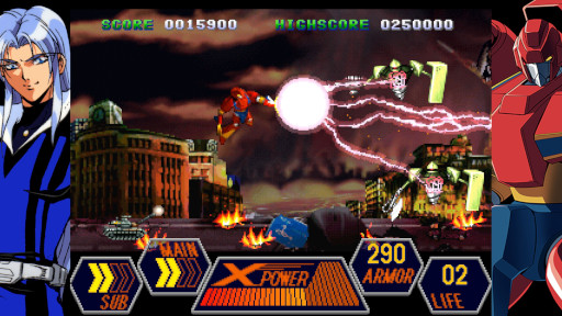 画像ギャラリー No.005のサムネイル画像 / 「70年代風ロボットアニメ ゲッP-X」，現行機向けの高解像度リマスター版を7月16日に発売。ロボットアニメ愛にあふれるシューティングゲーム