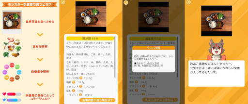 画像ギャラリー No.004のサムネイル画像 / AI食事解析を使ったモンスター育成ゲーム「Eat Up Monster」,スマホ向けにリリース。栄養バランスがいいと,モンスターが成長しやすい