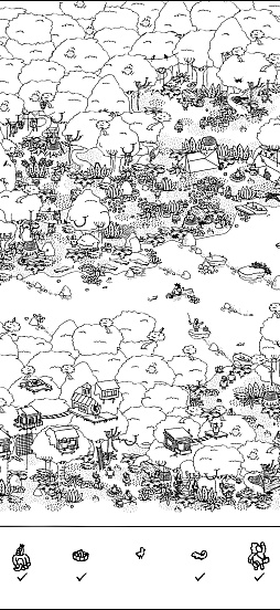 画像ギャラリー No.004のサムネイル画像 / モノクロの世界のなかにある，静かな驚き。「Hidden Folks+」の素朴で温かな風景に癒されよう（今日から始めろApple Arcade #64）