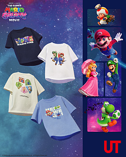 画像ギャラリー No.002のサムネイル画像 / 「ザ・スーパーマリオギャラクシー・ムービー」のUTコレクション,4月下旬に発売。マリオやヨッシーといったおなじみの面々をTシャツにデザイン