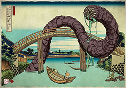 画像ギャラリー No.005のサムネイル画像 / 葛飾北斎 meets クトゥルフの画集「邪神三十六景」,本日発売。冨嶽三十六景にクトゥルフ神話の邪神たちが現れた!?