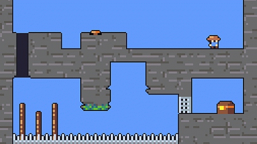 画像ギャラリー No.002のサムネイル画像 / 十字キーとボタン2つで実現する，100種類以上のアクション。「Reventure」を手掛けたPixelattoの新作「Moventure」，ストアページ公開