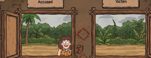 画像ギャラリー No.002のサムネイル画像 / 石器時代の裁判官になって“想像を絶するほどバカバカしい”問題に対処する。新作ADV「脂肪の正義」,Steamストアページを公開