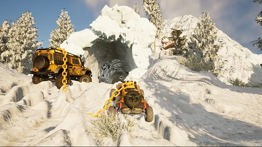 画像ギャラリー No.002のサムネイル画像 / チェーンで繋がれた2台の車が過酷なオフロードを走破する。2人協力ドライブADV「Chained Wheels」，Steamで配信開始