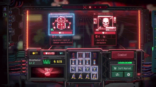 画像ギャラリー No.002のサムネイル画像 / ダイスを振って叩きつける! どこまでも途切れない戦闘が続く超攻撃的ダイス・ローグライト「Dicey Hacker 1999」,Steamでリリース