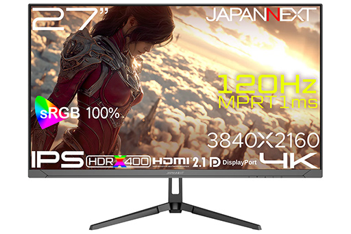 画像ギャラリー No.002のサムネイル画像 / 低価格でも多機能な4K/120Hz表示対応ゲーマー向け液晶ディスプレイがJAPANNEXTから