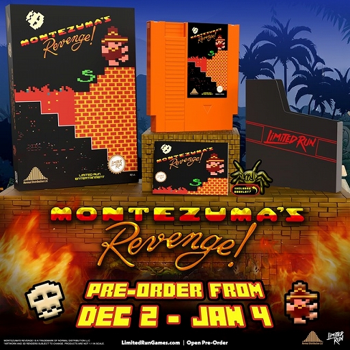 画像ギャラリー No.008のサムネイル画像 / レトロゲームをレトロな海外ファミコンに移植，カートリッジ版を発売。探索アクション「Montezuma's Revenge!」の予約を受付中
