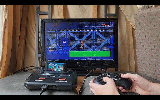 画像ギャラリー No.011のサムネイル画像 / メガドライブとGBA用の新作横スクロールアクション登場。サイバーパンク世界で復讐に燃える美女として無数の敵を倒す