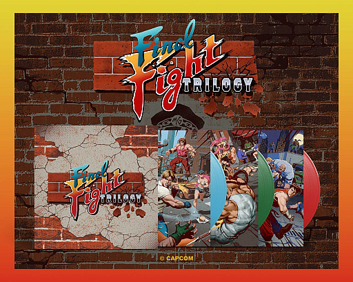 画像ギャラリー No.002のサムネイル画像 / SFC版「ファイナルファイト」3部作のLPレコード予約受付中。コーディー，ガイ，ハガーのコスチュームにちなんだ3色レコードには「ファイナルファイト・ガイ」の特典CDの曲も収録