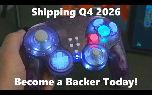画像ギャラリー No.014のサムネイル画像 / ゲームキューブ風のサードパーティ製ゲームパッドがクラウドファンディング中。TMRジョイスティックなど最新機能を搭載し，発光設定も可能